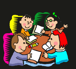 niños y material