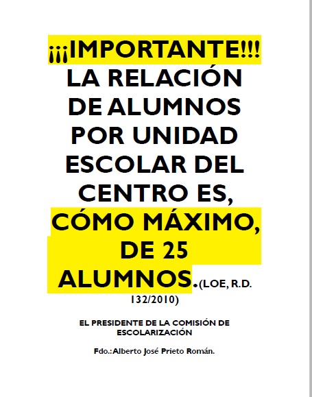 CARTEL RATIO POR AULA