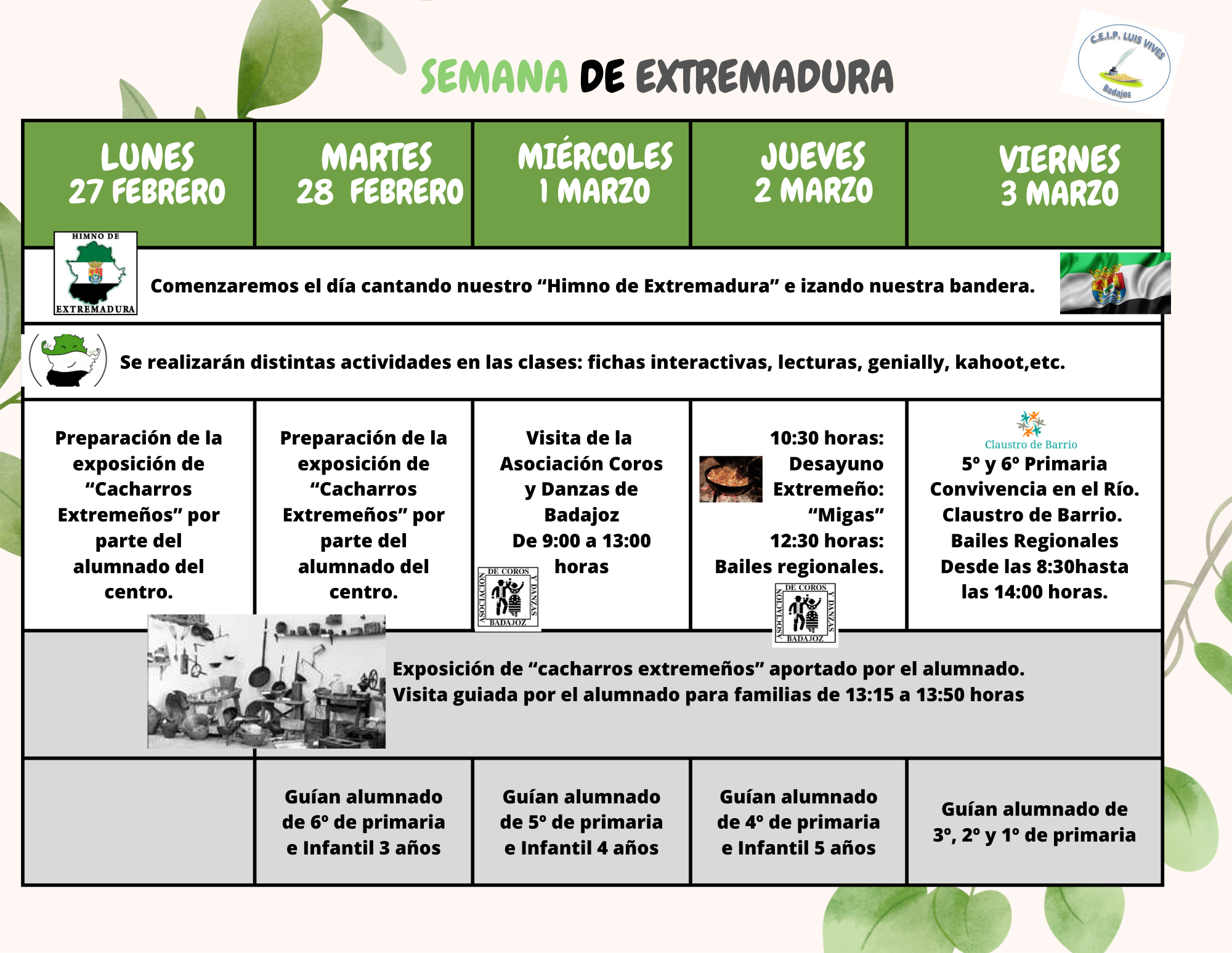 PROGRAMA SEMANA EXTREMADURA 2023