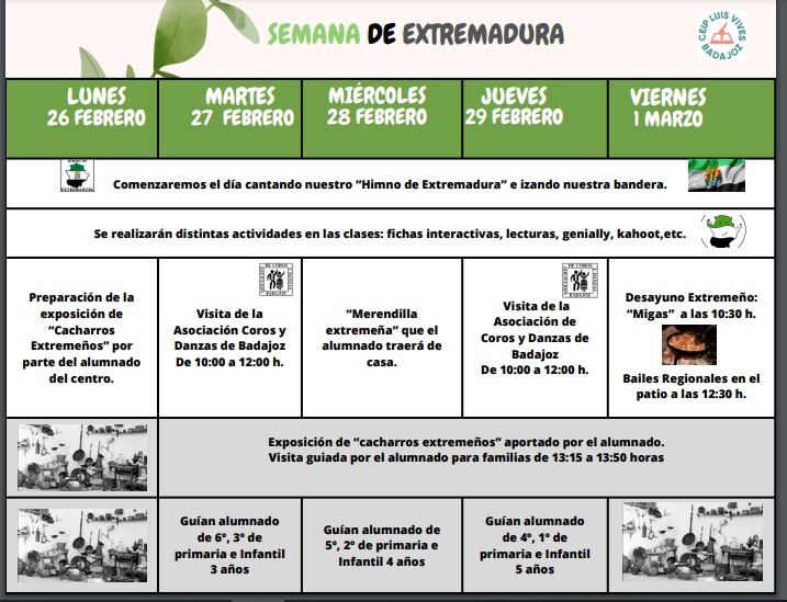 Semana de Extremadura en la Escuela 2024 2