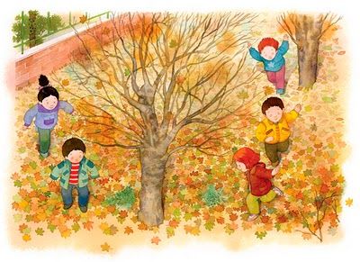 Niños-en-otoño